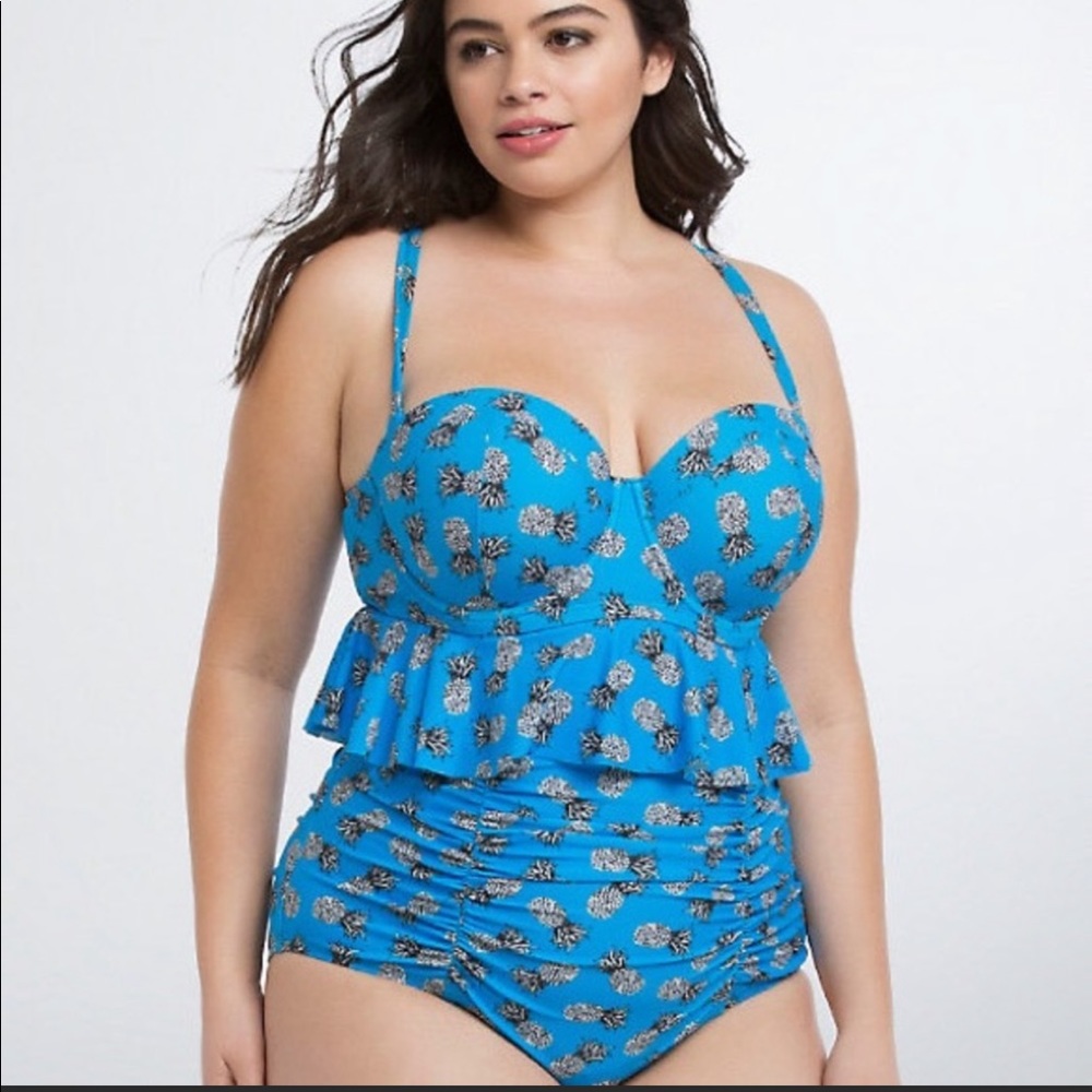 PINEAPPLE PRINT TWO-PIECE SWIMSUIT